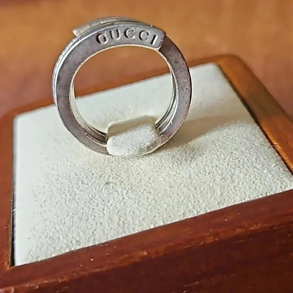 Gucci Snake G Logo 925 Sterling Silver Ring, Size 5 - Picture 2 of 5